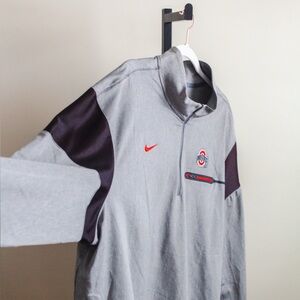 Nike OSU Ohio State Buckeyes Half Zip Pullover Top Sweatshirt XXL Oversized